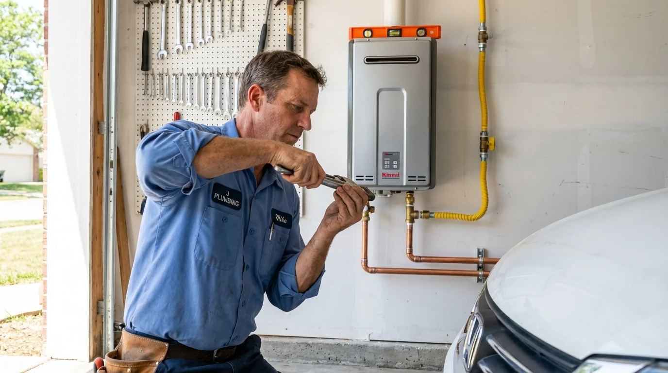 Tankless water heater installation by a Johns Plumbing LLC plumber in Belle Chasse